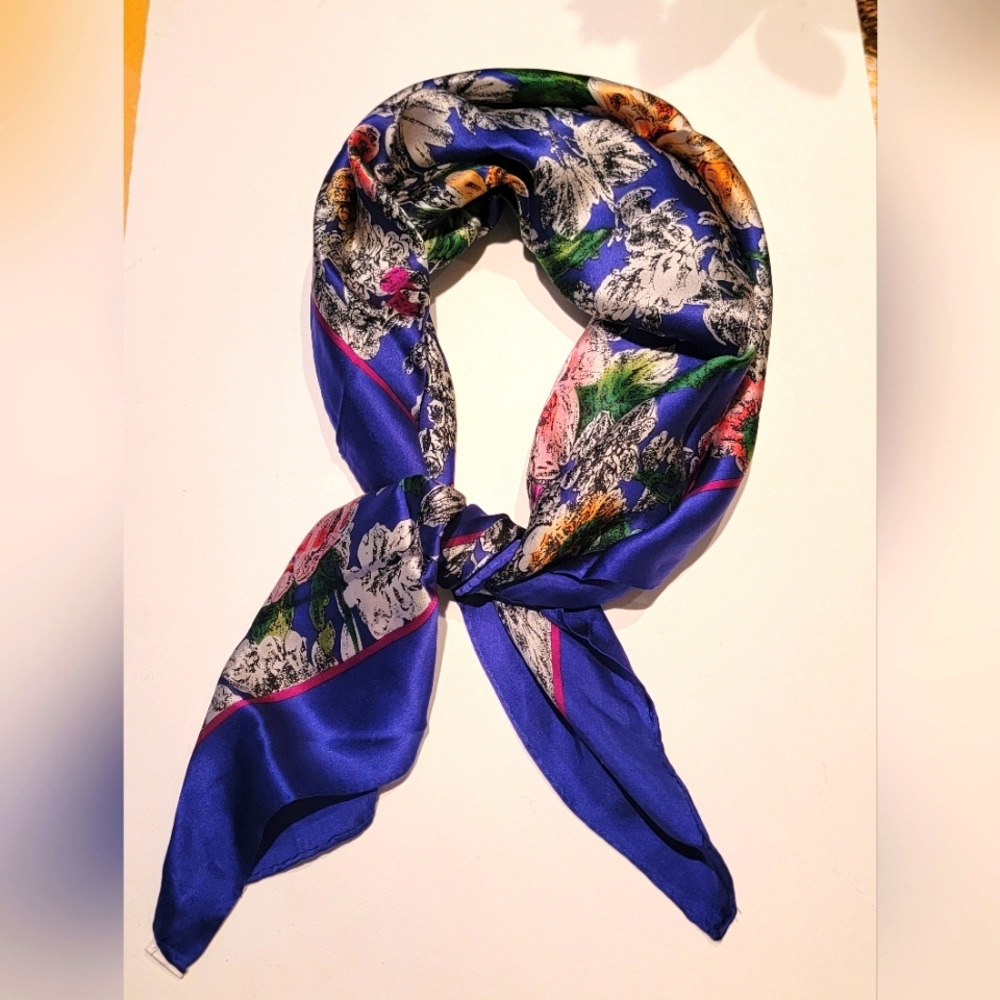 Adrienne Vittadini Silk Floral Scarf